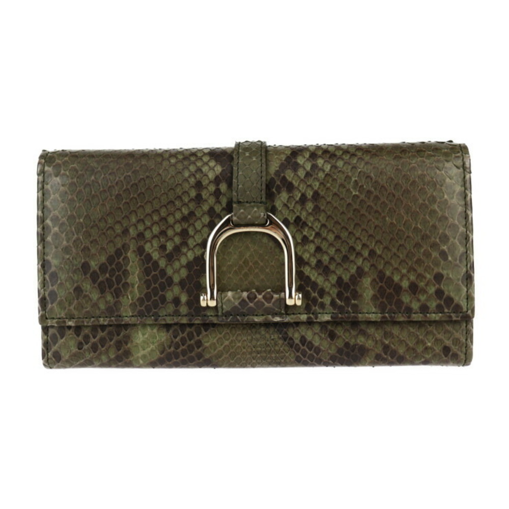 Gucci Horsebit Long Wallet Python Leather Green - image 1